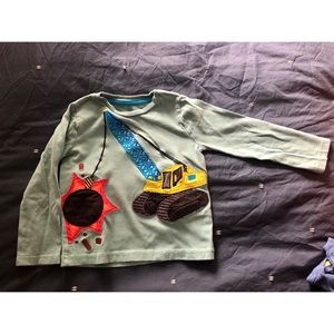 Mini Boden Long Sleeve Construction Tee